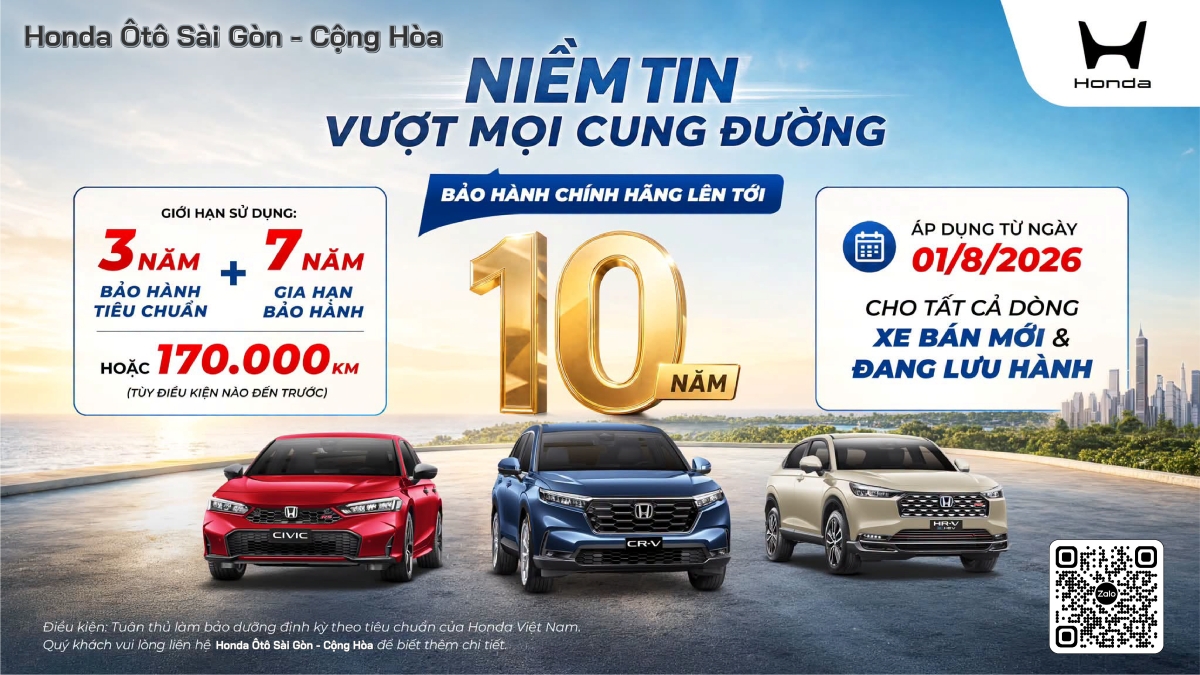 Chương Trình Honda Tặng Gói Gia Hạn Bảo Hành Lên Tới 10 Năm Dành Cho Khách Hàng Ôtô.